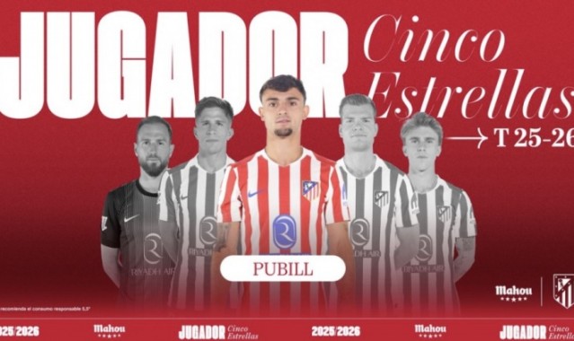 华体会网页版-7场全部打满！马竞官方：中后卫普比尔当选俱乐部1月最佳球员